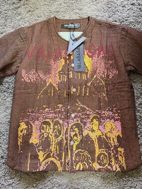 Valabasas Brown Graphic Tapestry Button-Down Shirt